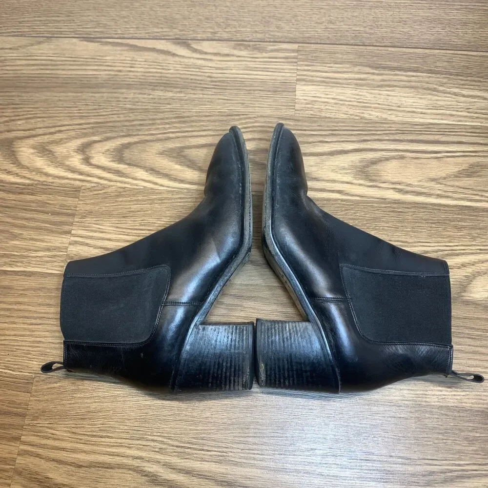 Jenni Kayne‎ Black Leather Heeled Chelsea Boots Ankle Size 38 US 7.5-8